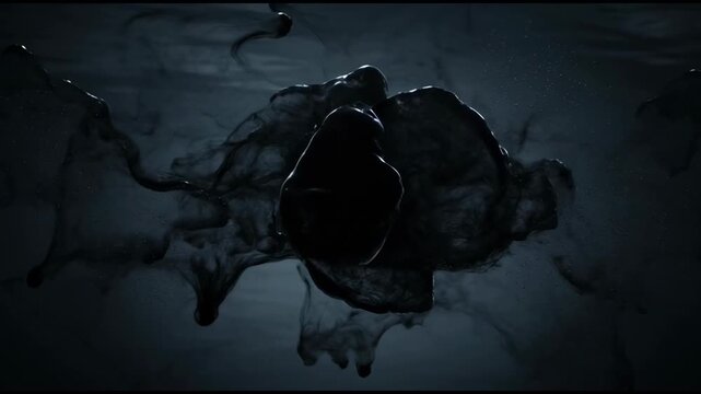 Microscopic sperm cells swimming towards an egg in a dark fluid environment with cinematic lighting