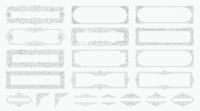 Vintage Ornamental Borders and Frames Collection - Decorative Elements