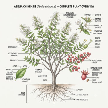 Abelia Chinensis Abelia chinensis Plant Parts Overview