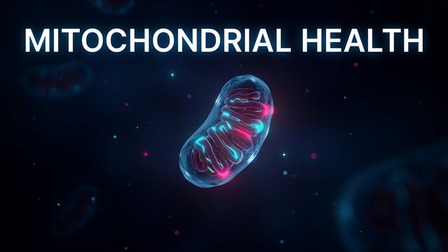 Conceptual representation of mitochondrial health showcasing an abstract cell structure illustrating its importance in biological processes and overall wellbeing