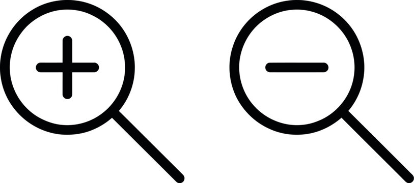 Magnifying glass focusing on plus and minus signs