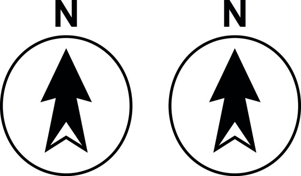 Simple north compass arrow icon