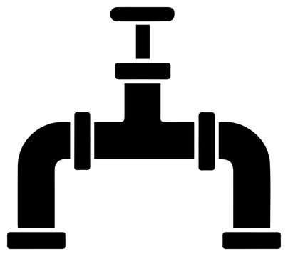 Solid black filled icon of steam assisted gravity drainage system with depicts solid engineering industrial technology equipment resource with plumbing
