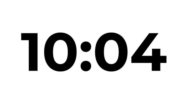 11 minutes Digital countdown 660 seconds. Five minute countdown timer animation on transparent background un white background