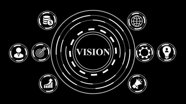 Vision concept. Business, Technology, Internet and network concept,graph chert,planning,more digital technology video.