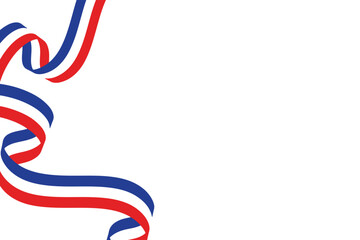 Obraz premium Abstract Red White and Blue Ribbon Border for Independence Day or French Flag Background