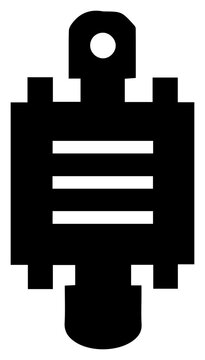 Solid black filled icon of subsurface safety valve with engineering industrial technology equipment resource graphic symbol energy oil with gas