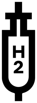 Solid black icon of a sweetening unit for h2s removal with filled icon representing purification processing industrial technology treatment with chemicals