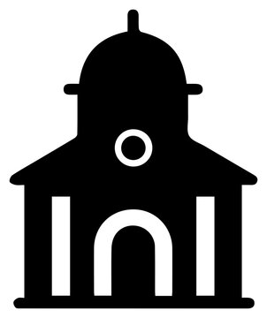 Solid black filled icon of a synagogue for jewish worship with place worship depicts solid architecture community religion graphic element with Judaism