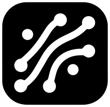 Real time streaming data flow icon with filled icon representing depicts solid black communication visualization information technology with connection