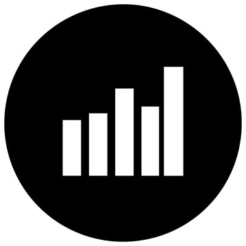 Sustainability intelligence graph icon in solid black with black filled visualization environment indicator ecology metrics report symbol with chart