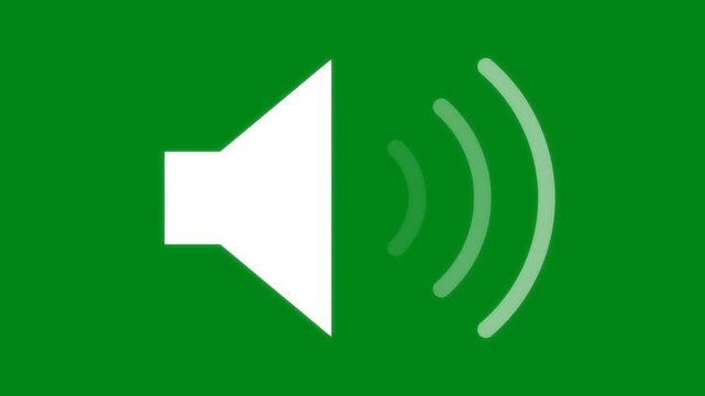 Animated Speaker Icon Representing Audio Volume Levels and Sound Settings.