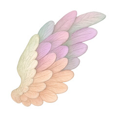 Fototapeta premium PNG Colorful ethereal angel wings