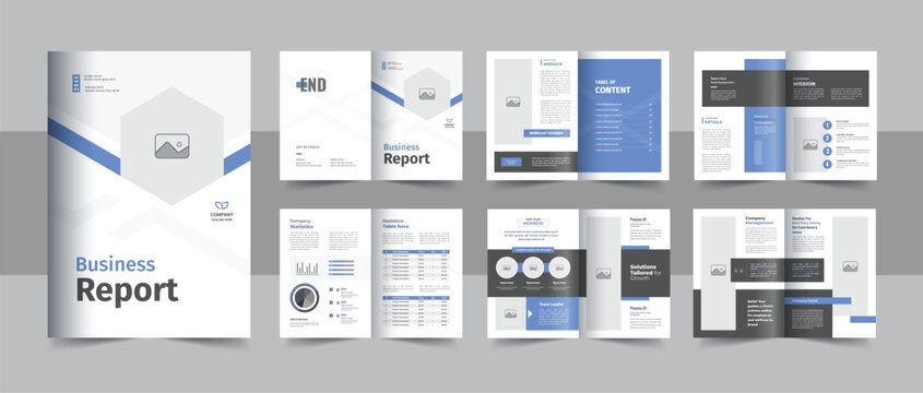 Company annual report or business magazine brochure leaflet, corporate annual report brochure layout design template