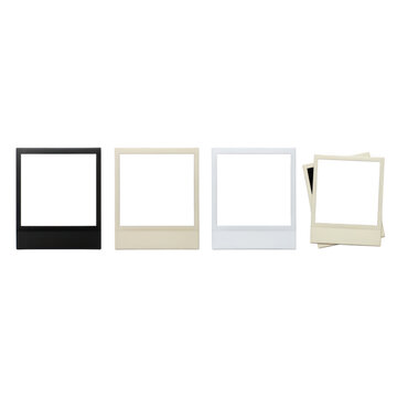 Set of colorful square instant photo frames