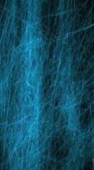 Obraz premium High-saturation vertical cyan blue background, fine chaotic scratches, striking monochrome