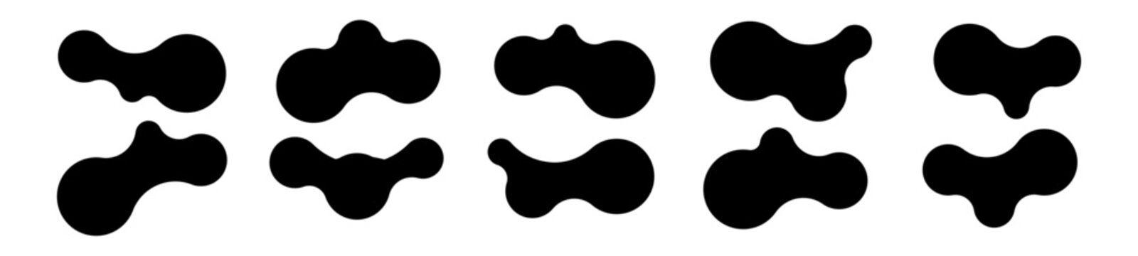 Set of abstract metaball shapes