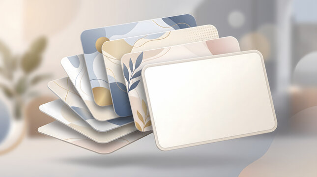 Modern Floating Card Stack Background for Social Media Promotion and Business Advertising
