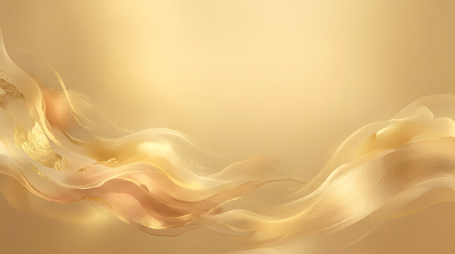 Abstract gold Smoke Wave Background with Flowing Curves, Glowing Light, Swirling Motion, Smooth Texture