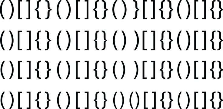 Set of programming brackets and code syntax symbols for software development and web design