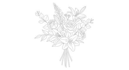 Fototapeta premium Bouquet of flowers drawing 1.