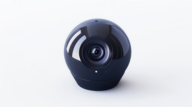 Smart home camera with a spherical design offers a compact and discreet solution for indoor monitoring while blending seamlessly into contemporary living spaces for enhanced family safety.