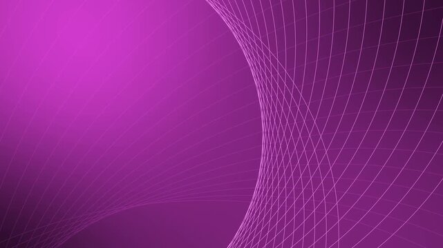 Abstract grid line wave background animation, Abstract background with curved white grid lines forming wave-like geometric patterns