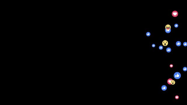 Floating animation of a love emoji icon for social media, Motion graphics of facebook live concept