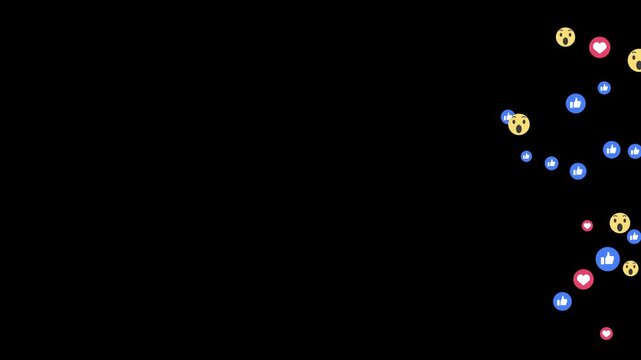 Floating animation of a love emoji icon for social media, Motion graphics of facebook live concept