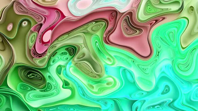Vibrant paper-quilled abstract swirls liquid wave animation background