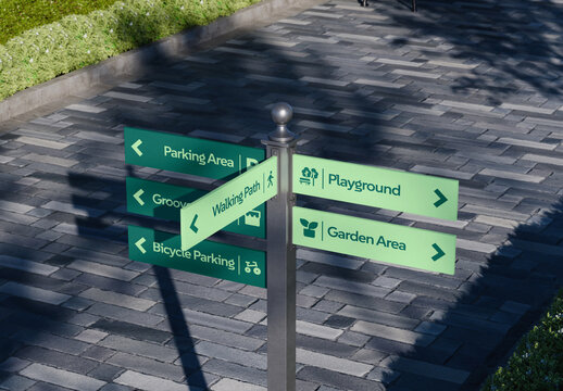 Wayfinding Sign Mockup