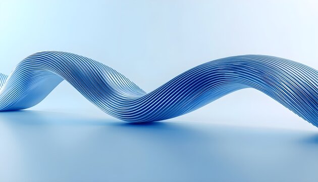 Abstract Metallic Double Helix Wave &ndash; Futuristic Technology Background