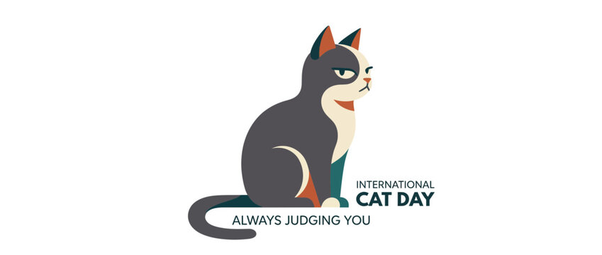 Grumpy Cat Illustration for International Cat Day Celebration