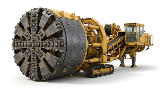 Crawler Tunnel Boring Machine Excavating Underground Tunnel, Heavy Mining and Construction Equipment