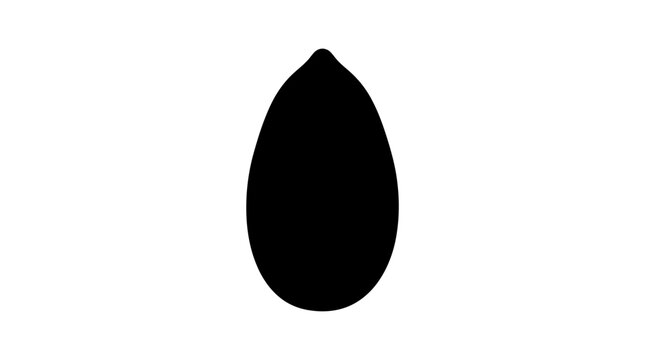 Teardrop shape silhouette on a white background