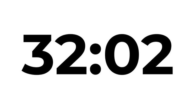35 minute countdown timer .35 minute stopwatch , analog clock icon animated video