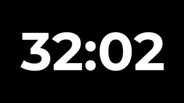 35 minute countdown timer .35 minute stopwatch , analog clock icon animated video