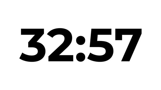 36 minute countdown timer .36 minute stopwatch , analog clock icon animated video