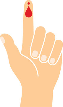 World Blood Donor Day Finger with Blood Drop Awareness Campaign Medical Illustration