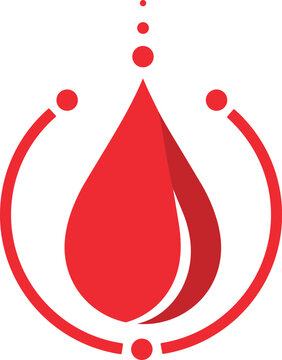 Blood Drop Donation Medical Healthcare Red Liquid Symbol Isolated Icon