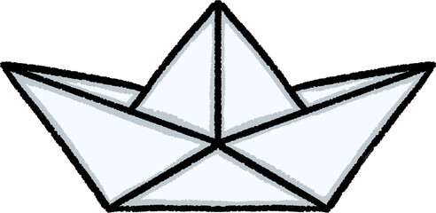 Cute Origami Paper Boat Kawaii Cartoon Clipart PNG © Diamanta