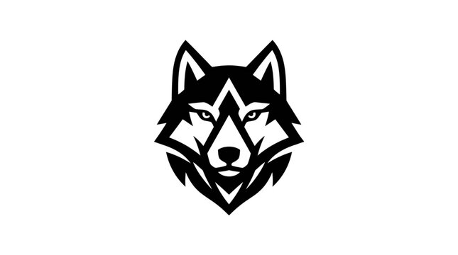 Stylized Wolf Head Logo Design Vector Art.