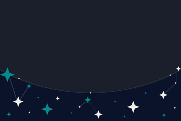 Glowing digital star constellation at the bottom base. Minimal winter sci-fi technology background template for packaging. © The Flat Lab