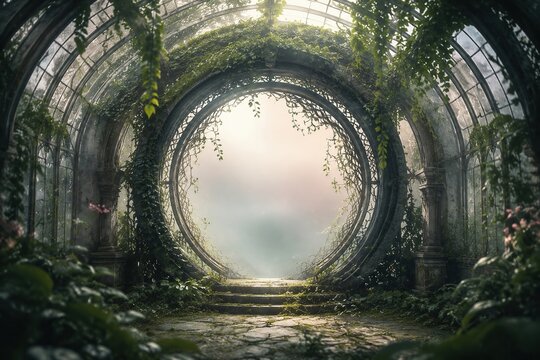 Enchanted Garden Archway with Lush Vines