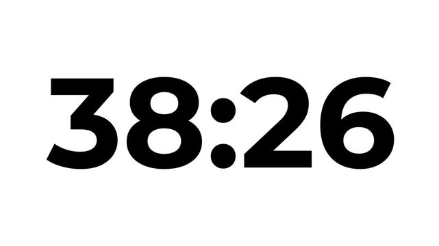 42 minute countdown timer .42 minute stopwatch , analog clock icon animated video