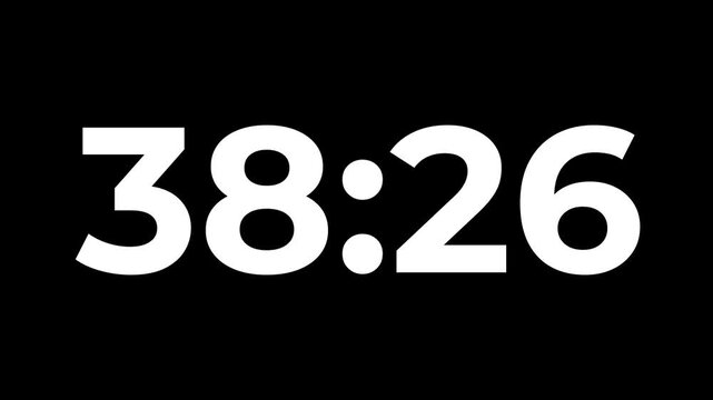 42 minute countdown timer .42 minute stopwatch , analog clock icon animated video