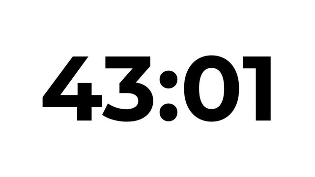 47 minute countdown timer .47 minute stopwatch , analog clock icon animated video