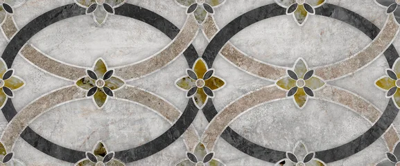 abstract geometric retro background, modern wallpaper design, cement texture. Ceramic kitchen or bathroom wall tile   © Vidal