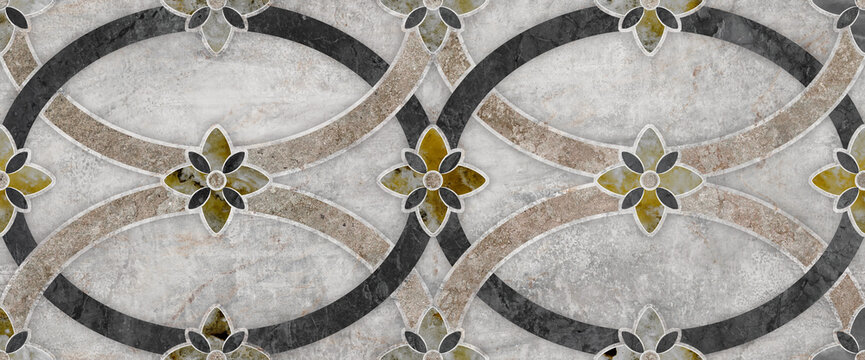 abstract geometric retro background, modern wallpaper design, cement texture. Ceramic kitchen or bathroom wall tile	
