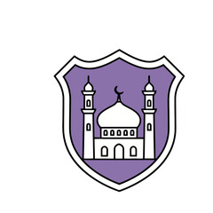 Fototapeta premium Mosque icon in a shield